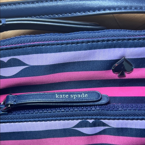 Kate Spade Navy and Pink Striped Crossbody Bag - Picture 4 of 7